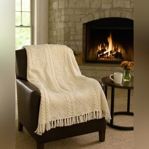 FINAL PRICE! Hand Knit Cable afghan